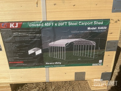 KJ K4020 Steel Carport Shed - Unused