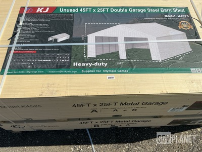 KJ K4525 Double Garage Steel Barn Shed - Unused