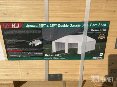 KJ K4525 Double Garage Steel Barn Shed - Unused