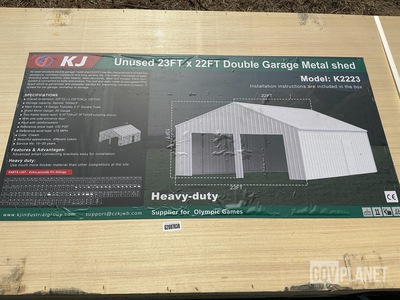 KJ K2223 Double Garage Metal Shed - Unused