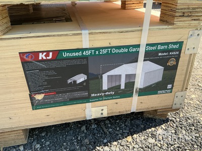 KJ K4525 Double Garage Steel Barn Shed - Unused