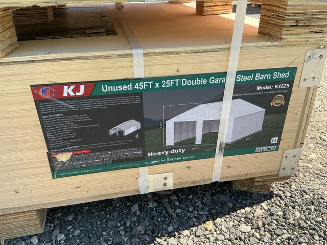 KJ K4525 Double Garage Steel Barn Shed - Unused