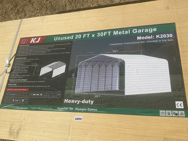 KJ K2030 Metal Garage - Unused