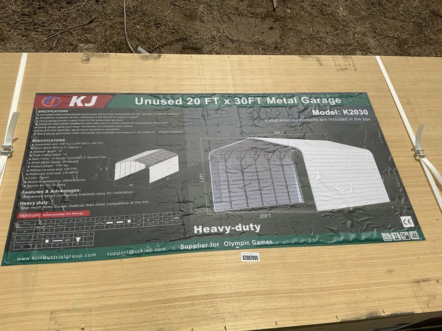 KJ K2030 Metal Garage - Unused