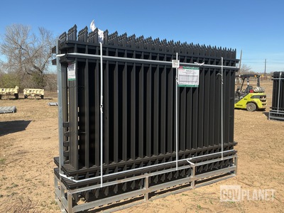 (24) Pieces of KJ Powder Coated Steel Fence w/(25) Post Connectors - Unused