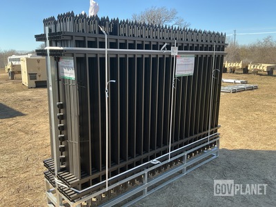 (24) Pieces of KJ Powder Coated Steel Fence w/(25) Post Connectors - Unused