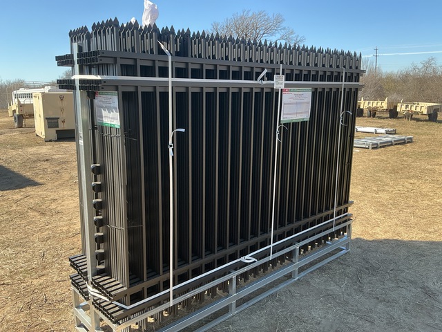 (24) Pieces of KJ Powder Coated Steel Fence w/(25) Post Connectors - Unused