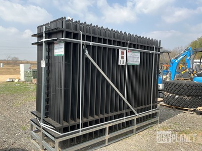 (30) Pieces of Galvanized Steel Garden/Public Space Fence w/(31) Post Connectors