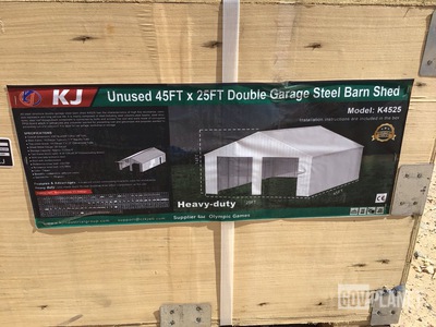 KJ K4525 Double Garage Steel Barn Shed - Unused