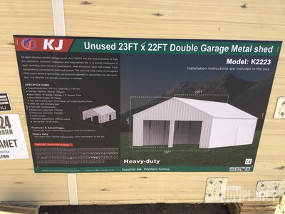 KJ K2223 Double Garage Metal Shed - Unused