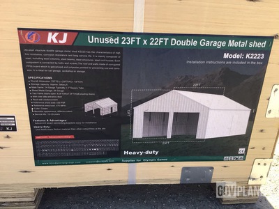 KJ K2223 Double Garage Metal Shed - Unused