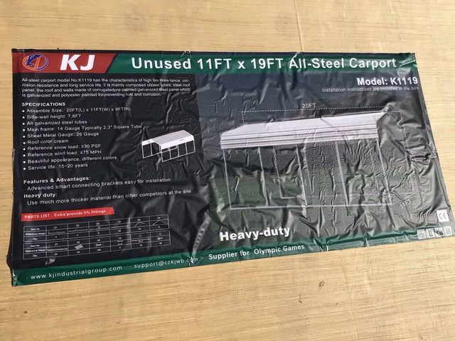 KJ K1119 All-Steel Carport- Unused KJ K1119 All-Steel Carport- Unused