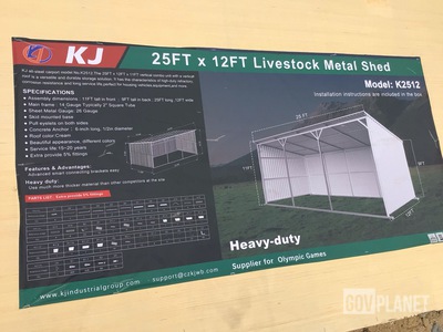 KJ K2512 Livestock Metal Shed - Unused