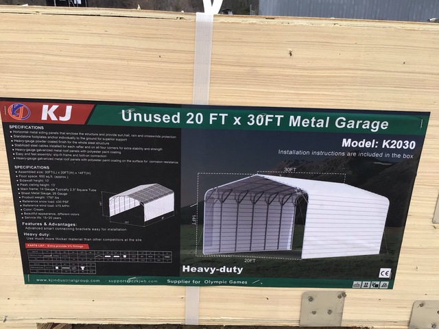 KJ K2030 Metal Garage - Unused KJ K2030 Metal Garage - Unused