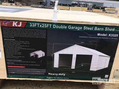 KJ K3325 Double Garage Steel Barn Shed - Unused
