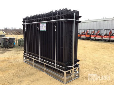 (24) Pieces of KJ Powder Coated Steel Fence w/(25) Post Connectors - Unused