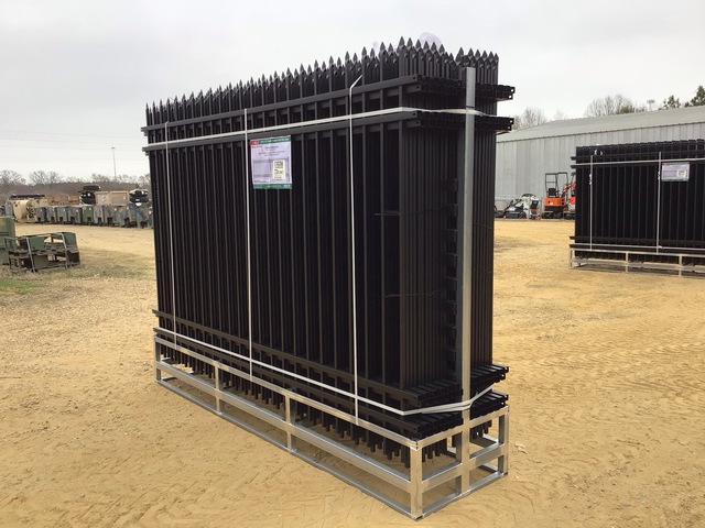 (24) Pieces of KJ Powder Coated Steel Fence w/(25) Post Connectors - Unused