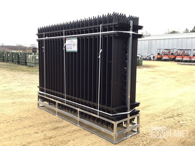 (24) Pieces of KJ Powder Coated Steel Fence w/(25) Post Connectors - Unused