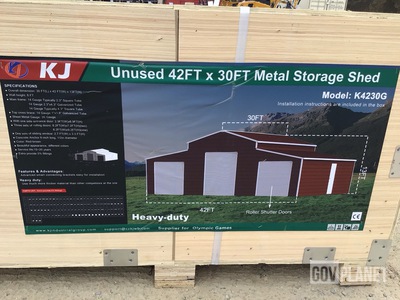 KJ K4230G Metal Storage Shed - Unused