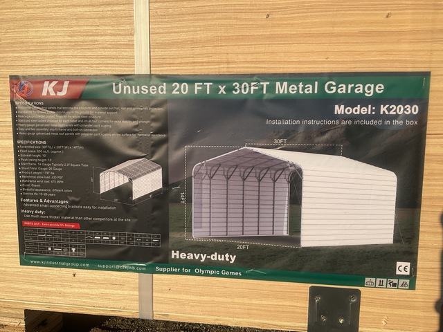 KJ K2030 Metal Garage - Unused KJ K2030 Metal Garage - Unused