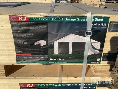 KJ K3325 Double Garage Steel Barn Shed - Unused