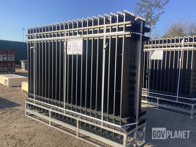 (24) Pieces of KJ Powder Coated Steel Fence w/(25) Post Connectors - Unused