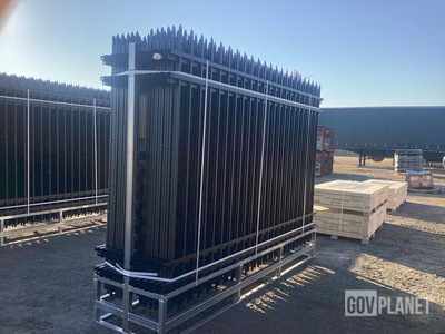 (24) Pieces of KJ Powder Coated Steel Fence w/(25) Post Connectors - Unused