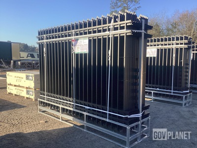 (24) Pieces of KJ Powder Coated Steel Fence w/(25) Post Connectors - Unused