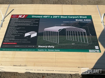 KJ K4020 Steel Carport Shed - Unused