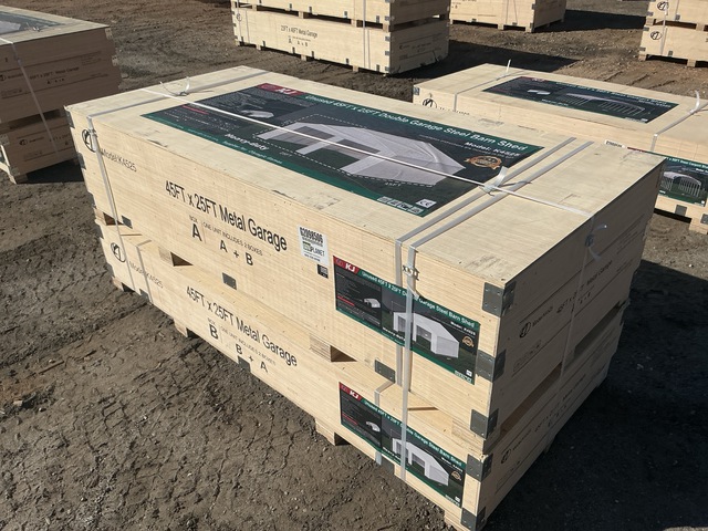 KJ K4525 Double Garage Steel Barn Shed - Unused