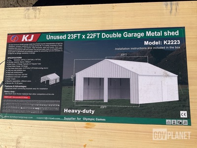 KJ K2223 Double Garage Metal Shed - Unused