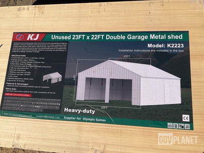 KJ K2223 Double Garage Metal Shed - Unused