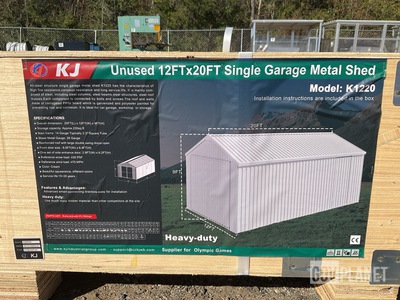 KJ K1220 Single Garage Metal Shed - Unused