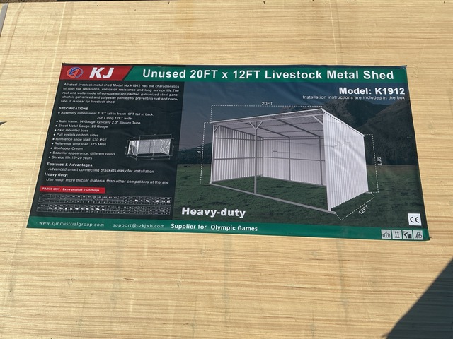 KJ K1912 Livestock Metal Shed - Unused