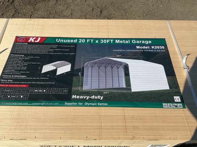 KJ K2030 Metal Garage - Unused KJ K2030 Metal Garage - Unused