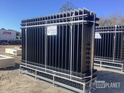 (24) Pieces of KJ Powder Coated Steel Fence w/(25) Post Connectors - Unused