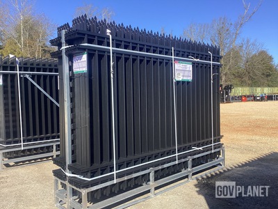 (24) Pieces of KJ Powder Coated Steel Fence w/(25) Post Connectors - Unused