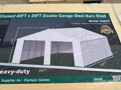 KJ K4525 Double Garage Steel Barn Shed - Unused
