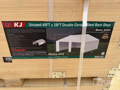 KJ K4525 Double Garage Steel Barn Shed - Unused