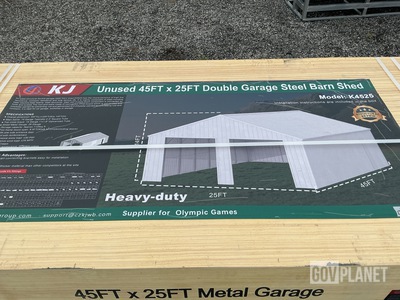 KJ K4525 Double Garage Steel Barn Shed - Unused