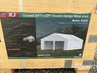 KJ K2223 Double Garage Metal Shed - Unused