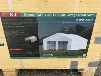 KJ K2223 Double Garage Metal Shed - Unused