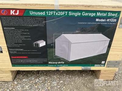 KJ K1220 Single Garage Metal Shed - Unused