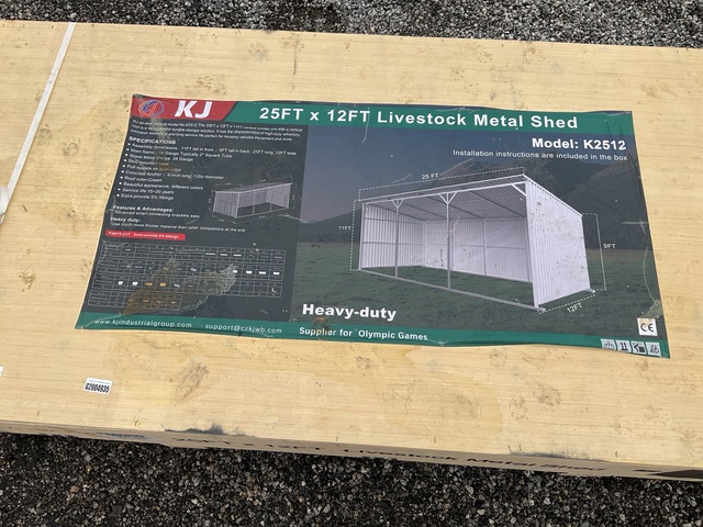 KJ K2512 Livestock Metal Shed - Unused KJ K2512 Livestock Metal Shed - Unused