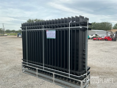 (24) Pieces of KJ Powder Coated Steel Fence w/(25) Post Connectors - Unused