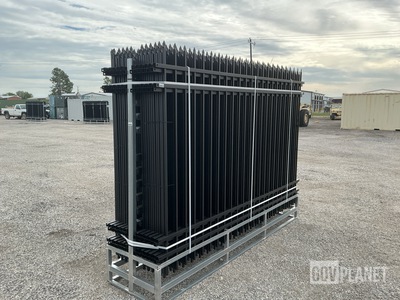 (24) Pieces of KJ Powder Coated Steel Fence w/(25) Post Connectors - Unused
