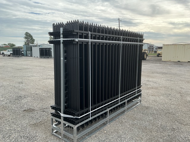 (24) Pieces of KJ Powder Coated Steel Fence w/(25) Post Connectors - Unused