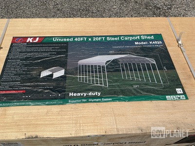 KJ K4020 Steel Carport Shed - Unused
