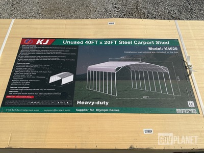 KJ K4020 Steel Carport Shed - Unused