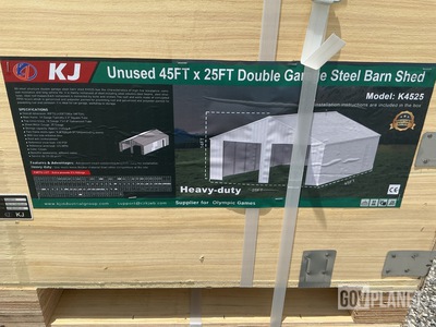 KJ K4525 Double Garage Steel Barn Shed - Unused